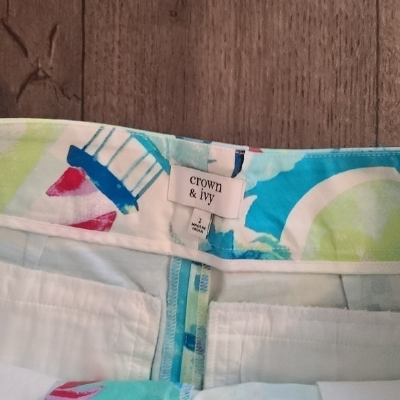 Crown&ivory Shorts size 2 summer palm trees oceans - Picture 2 of 3